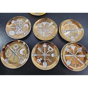 Vintage Fornasetti 'Posateria' 24K Gilt Dish, Made  Italy for Roos Bros. of SF 6